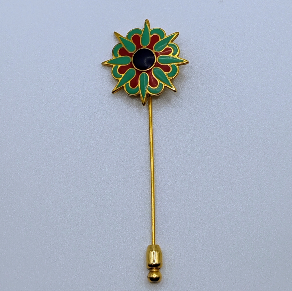 Vintage Metropolitan Museum Of Art Mma Enamel Gold Tone Floral Stick Pin 25$